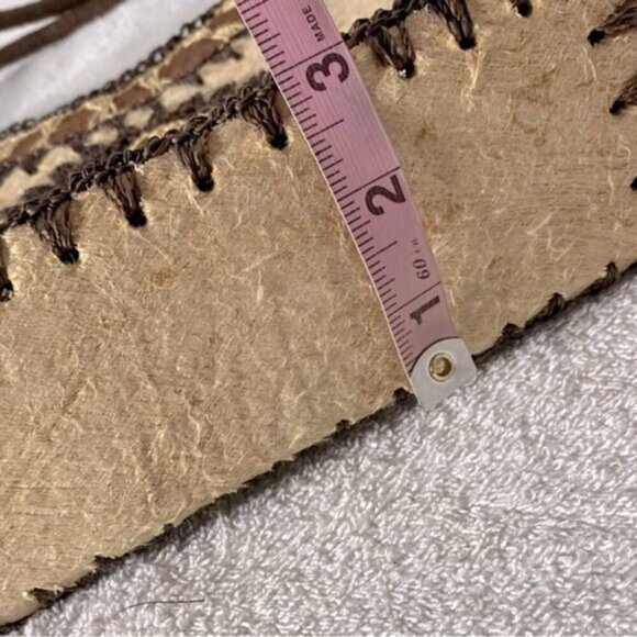 Vintage Handcrafted Brown & Cream Purse Shoulder Bag Handbag - Picture 5 of 13